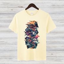 Mystisches Japan Shirt | Fantasievolles Kunst-Design | Asiatische Ästhetik | Stilvolles Baumwollshirt für den Winter