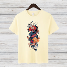 Japanisches Drachen Shirt | Stilvolles T-Shirt mit Drachenmotiv | Asiatische Kunst | Baumwollshirt für den Winter