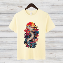 Mystischer Drache | Japanisches Kunst T-Shirt | Asiatisches Design Shirt | Cooles Statement Shirt für Winter | Streetwear für Männer
