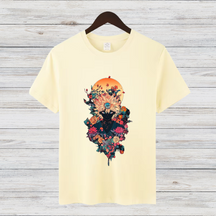Mystisches Blumenmotiv | Künstlerisches T-Shirt | Stilvolles Design für den Winter | Fashion-Statement für Kreative