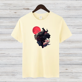Mystische Kriegerin | Kunstvolles Fantasy-Shirt | Japanisches Design | Stilvolles Statement-Shirt für den Winter