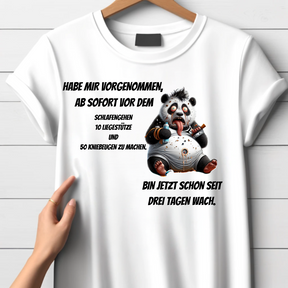 Panda Fitness Shirt | Lustiges Motiv-T-Shirt | Humorvolles Statement-Shirt | Wintermode für Damen