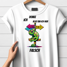 Denke Ich Bin Falsch | Lustiges Statement-Shirt | Humorvolles Design | Perfektes Winter-Outfit