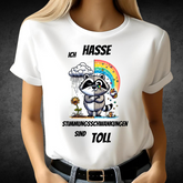 Stimmungsschwankungen Waschbär | Lustiges Damen T-Shirt | Humorvolles Statement für den Winter | Trendiges Baumwollshirt für Frauen