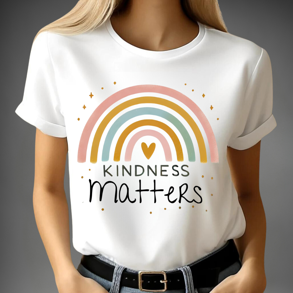 Kindness Matters Shirt | Statement T-Shirt für Damen | Nachhaltiges Baumwollshirt | Stilvolles Motiv für den Winter