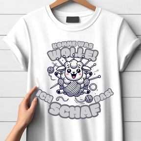 Komme was Wolle | Lustiges T-Shirt mit Schaf-Motiv | Humorvolles Winterdesign | Statement Shirt für Strickfans