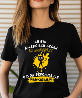 Allergisch Gegen Dummheit | Lustiges Katzen-Shirt | Statement T-Shirt mit Sarkasmus